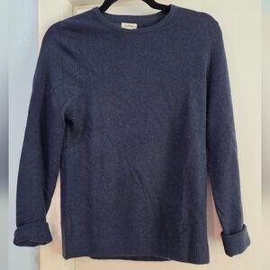 Women's L.L.Bean Navy Cashmere Crew Sweater, Size S